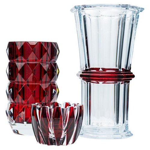 ◆CRISTAL de SERVES FRANCE クリスタル花瓶 フランス製◆ French Baccarat and Sèvres Glass Vases in Crystal, 1990, Set of 3