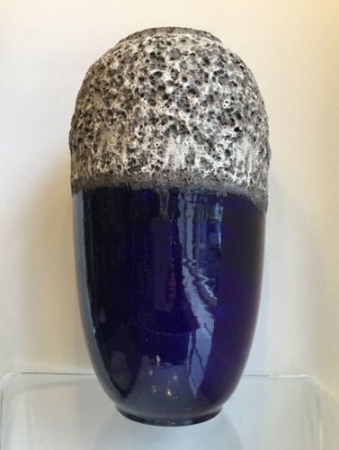 Large Midnight Blue Lava Ceramic Vase from Scheurich Pottery Large Midnight Blue Lava Ceramic Vase from Scheurich Pottery