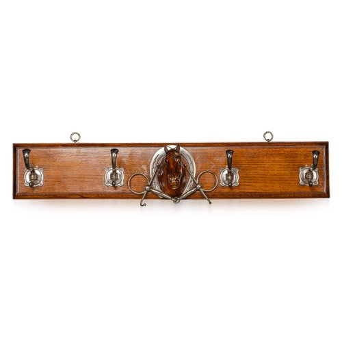 20th Century Victorian Oak Coat Hook with Carved Horses Head 1900s for sale at Pamono