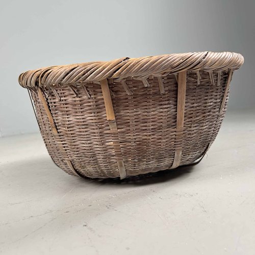 Traditional Bamboo Harvest Basket, Japan, 1940s for sale at Pamono