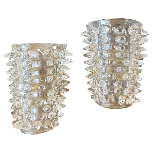 Mid-Century Modern Rostrato Murano Glass Wall Sconces, 1980s, Set of 2 ...
