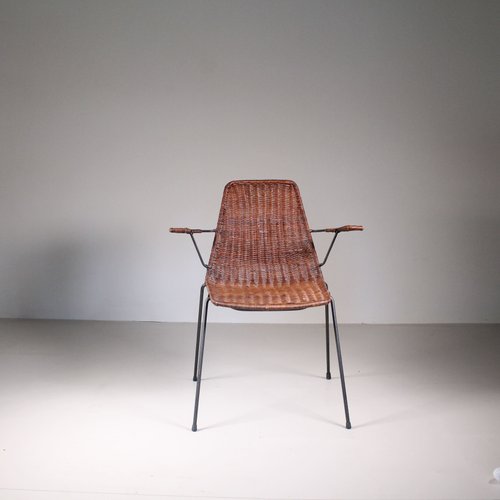 Rattan Chair by Gian Franco Legler for sale at Pamono