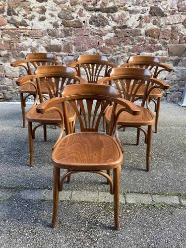 French Café Bistrot Chairs, Set of 6 for sale at Pamono