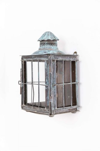 Lanterna Da Ingresso In Vetro Colorato Rame (70 Cm) - Rame - Foto 2