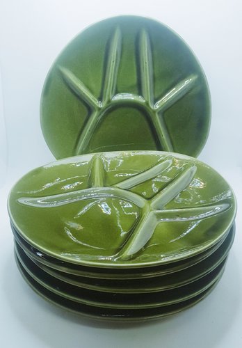 フランス　アンティーク　Niderviller レリーフ　高台皿　culnoir Niderviller Abstract Fondue Plates, 1960s, Set of 6 for sale at Pamono