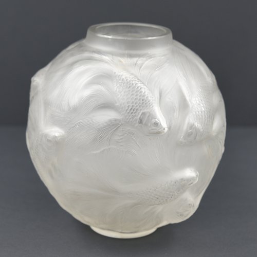 Vase Bouquetière Vintage En Verre Pressé Avec Pieds En Régule - Occasion - Décoration Rétro