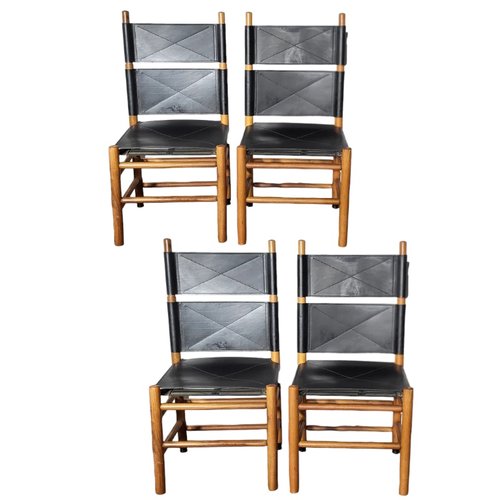 Vintage Kentucky Chairs by Carlo Scarpa for Bernini Set of 4 for sale at Pamono