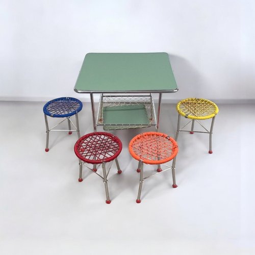 Childrens metal table and chairs sale