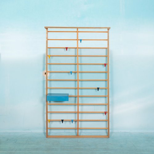 Large Birch Coat Rack with Colored Hooks by Coen De Vries 1950s for sale at Pamono
