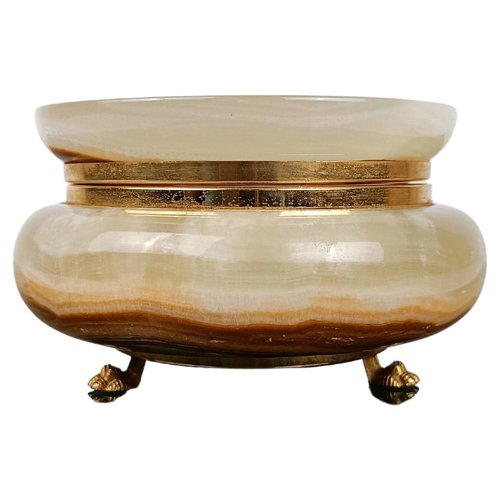 Petite Boîte Ronde En Onyx – Déco Vintage Et élégante
