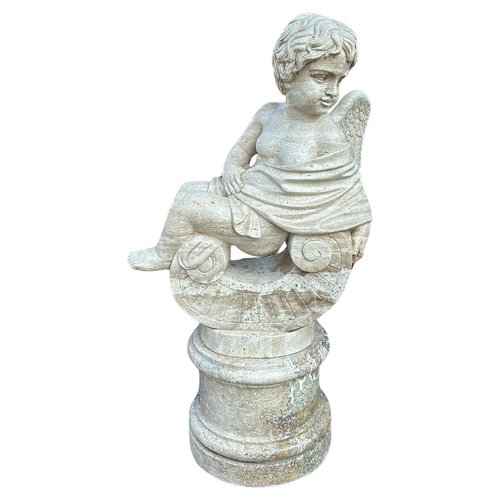 Garden Marble Sculpture Cherubs, 1950s, Set of 2 for sale at Pamono