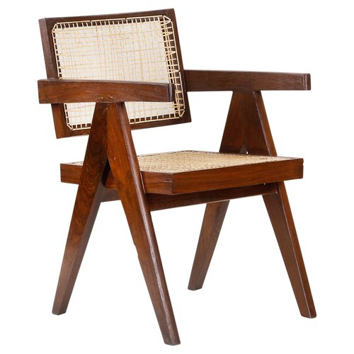 Cane PJ-SI-28-A Office Chair by Pierre Jeanneret, 1955 for Cane PJ-SI-28-A Office Chair by Pierre Jeanneret, 1955 for