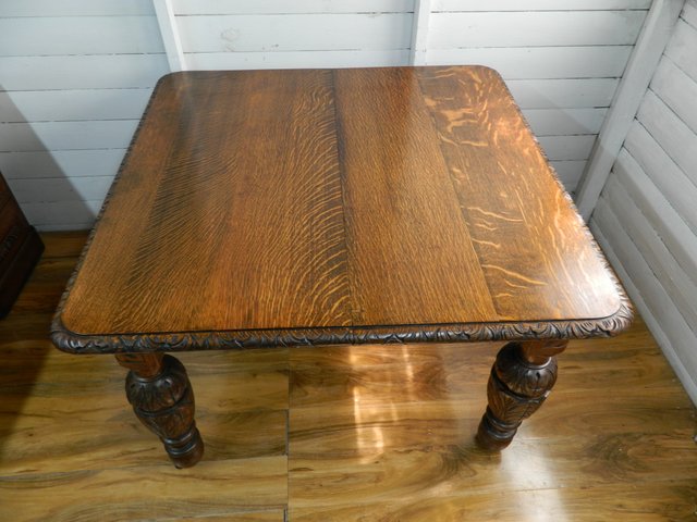 Victorian oak extending dining table discount