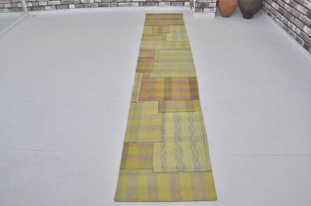 Vintage Yellow Kilim Runner Rug, 1960s for sale at Pamono