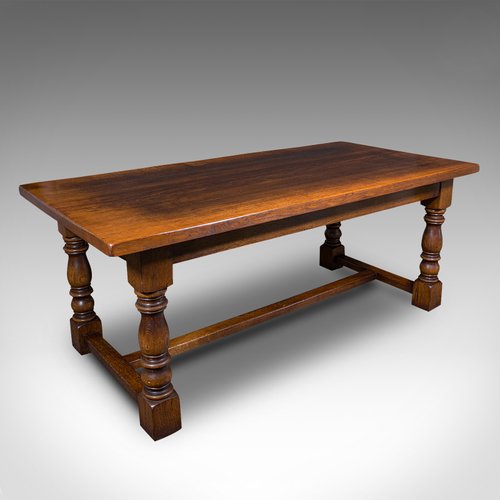 Vintage English Oak 8 Seat Country House Table, 1980s for sale at