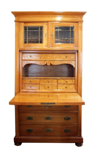 Antique Art Nouveau Secretary In Cherry Wood For Sale At Pamono