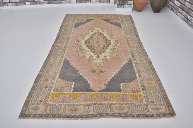 Turkish Natural Faded Wool Rug, 1960s for sale at Pamono