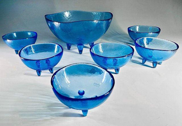 effetre international murano 3点セット Murano Glass Set by Ferro for Effetre, Set of 7 for sale at Pamono