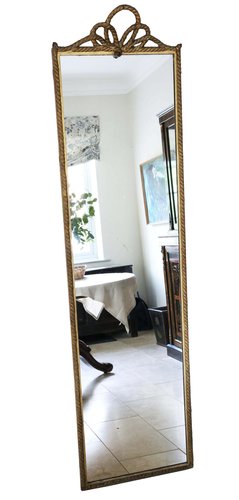 Large Gilt Full Height Floor Wall Dressing Mirror, 1890s for sale at Pamono