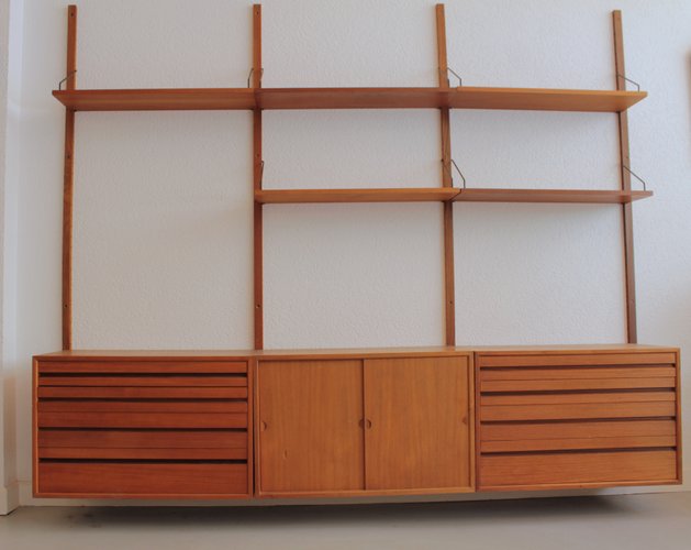 Teak Floating Wall Unit By Poul Cadovius For Cado 1960s