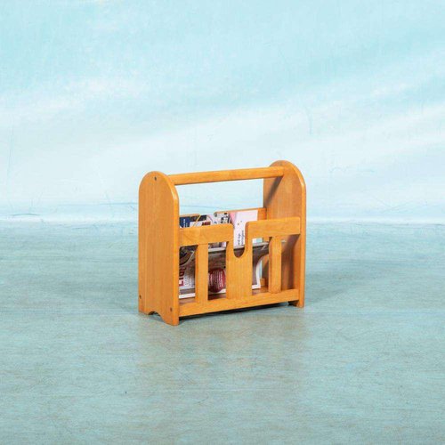 Bohemian Wooden Magazine Rack in Blonde Wood, 1970s for sale at Pamono