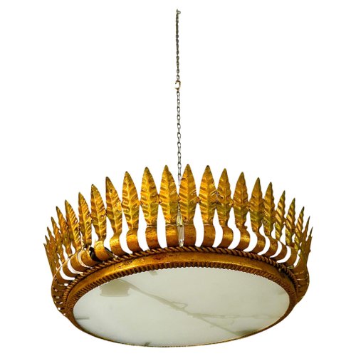 Pendentif Croix Traditionnel Espagne Tarentais En Métal Doré - Occasion Très Bon état