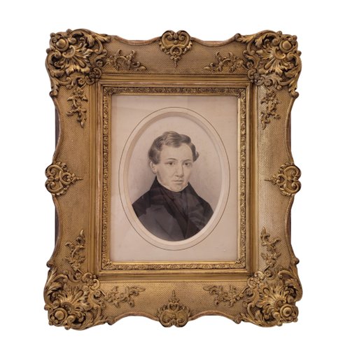 French Artist, Noble Portrait, Graphite Drawing, 1890s-1910s, Framed ...