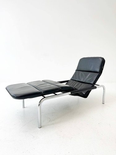 Black leather lounger sale