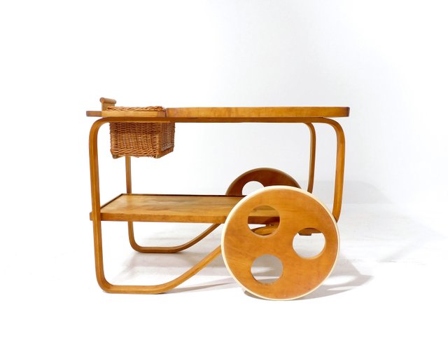 Chariot à thé antique - Bois, Nacre - Indochine - Seconde