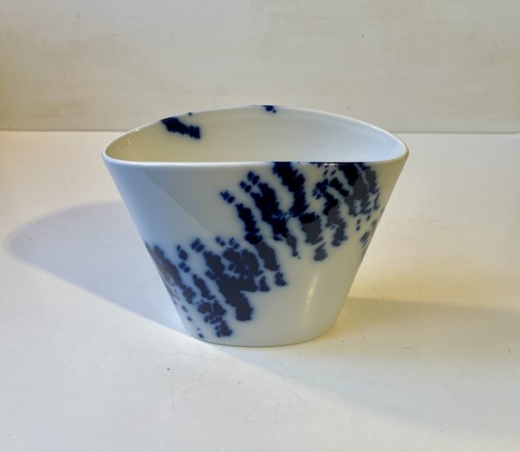 Blue and White Porcelain Vase by Ivan Weiss for Royal Copenhagen, 1980s ...