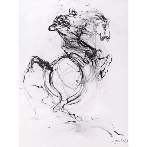 Wiesław Smętek, Horses, Tempera on Canvas, 2024 for sale at Pamono