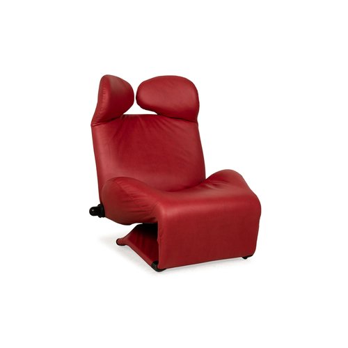 ゆきの椅子 Wink Armchair in Red Vegan Leather by Toshiyuki Kita for Cassina