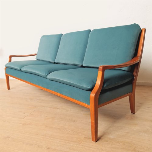 Canapé cuir vachette authentique 1950