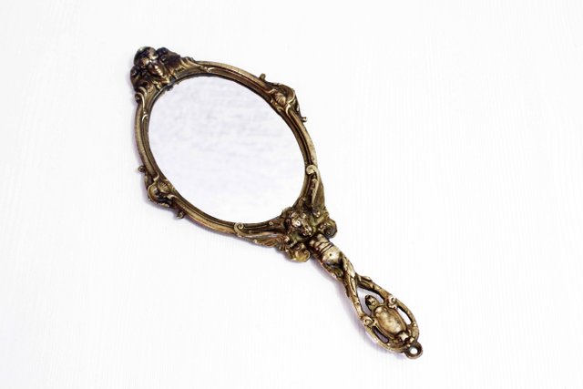 paire Ancien Miroir biseauté Bronze bougeoir XIXe