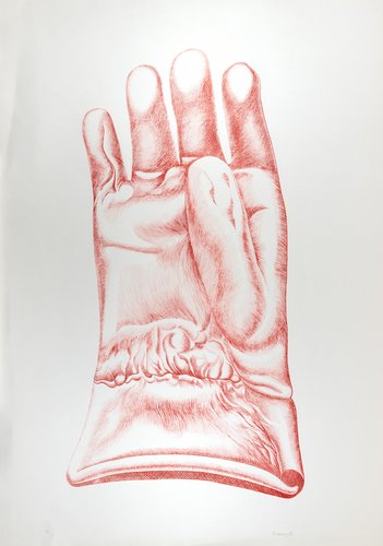 Giacomo Porzano, Roter Handschuh, 1972, Radierung bei Pamono kaufen