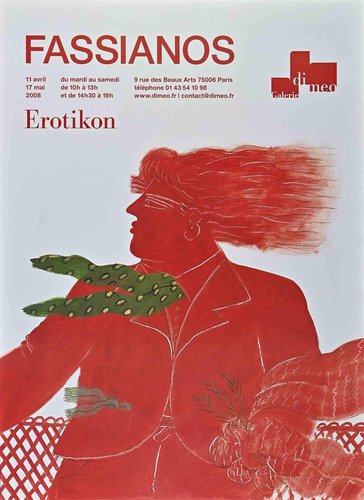 Erotikon Exhibition Poster by Alekos Fassianos for Galerie Di Meo