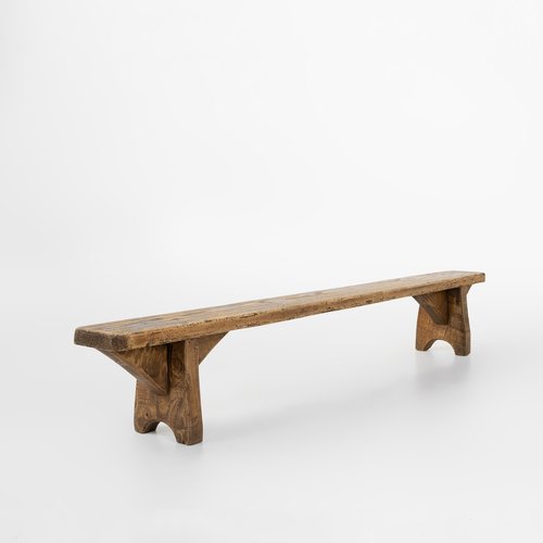 Mid-Century Low Wooden Bench, France, 1850s for sale at Pamono