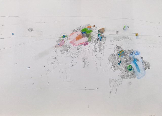 Anna Kazmina, Cload State. Children’s Games, 2023, Pastel & Pencils on ...