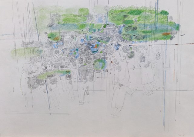 Anna Kazmina, Cload State. Russian Festival, 2023, Pastel & Pencils on ...