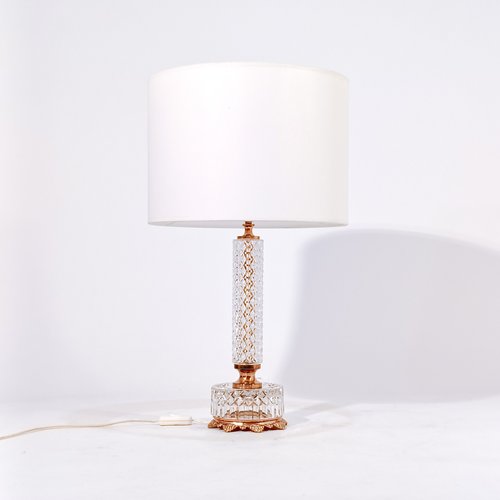 French Crystal Table Lamp, 1950s for sale at Pamono