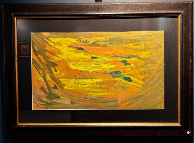 Dora Maar, Abstract Yellow and Green Composition, Oil on Cardboard