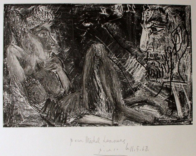 Pablo Picasso, Homme et Femme, Etching, 1968 for sale at Pamono