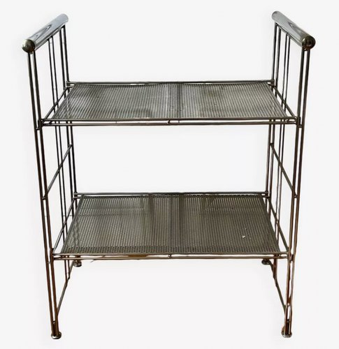 Vintage Chrome Metal Shelf, 1980s for sale at Pamono Vintage Chrome Metal Shelf, 1980s for sale at Pamono
