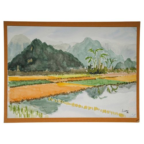 Evelyne Luez, Rice Plantation in an Asian Landscape, 20th Century ...