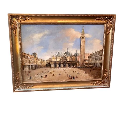 【楽ギフ_包装】 Artist, Venetian St. Basilica the with Square Mark's 絵画