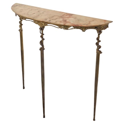 Console Murale En Bois Style Hollywood Regency – Meuble Bas Beige Vintage – Dimensions 82,5x67,5x25 Cm