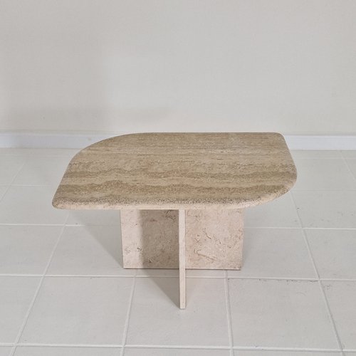 イタリア ビンテージTravertine Low Table テーブル Travertine Coffee Table in Teardrop Shape, 1989 for sale at Pamono