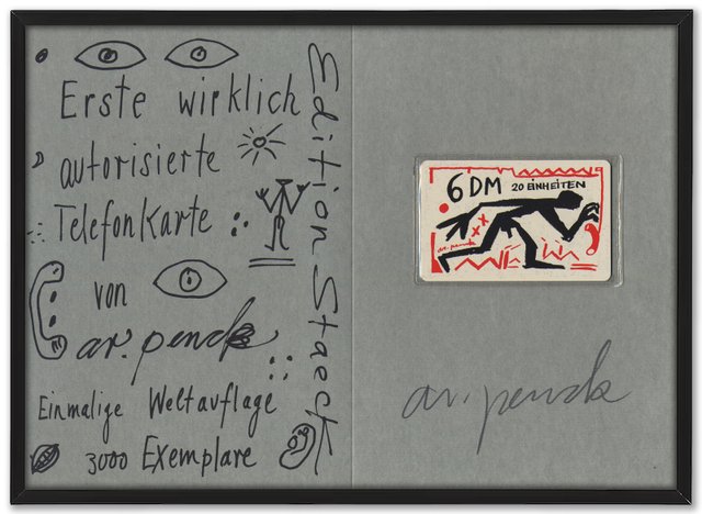 A.R. Penck, Phonecard, 1992, Silkscreen on Plastic for sale at Pamono