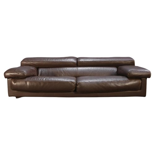 Canapé 3 Places Roche Bobois En Cuir – Modèle Profile – Marron – Contemporain – Occasion