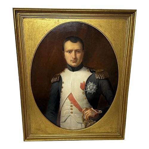 Haut De Porte D’époque Napoléon III En Bois Peint Et Dor